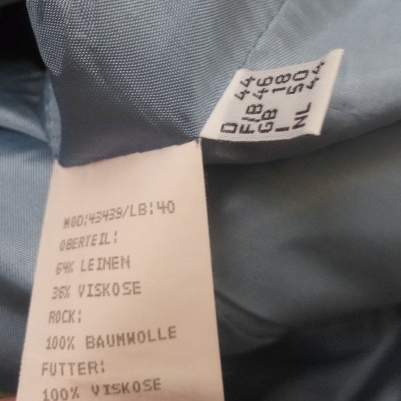 Perry Landhaus Maxi Dress Green Blue Floral Linen Fit Flare Medium Large  Women - Picture 5 of 7